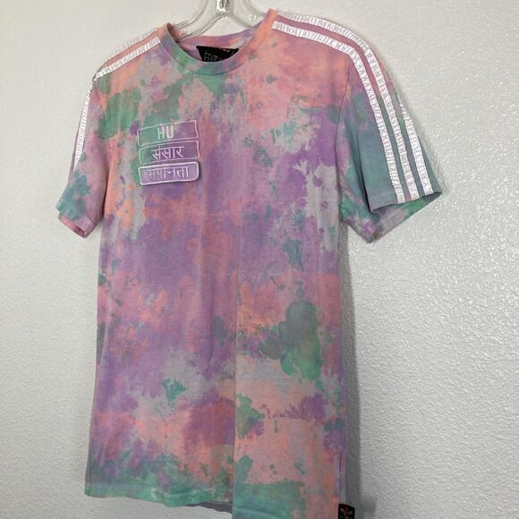 Adidas Pharrell Williams Shirt Mens Small Tie Dye Pastel HU Holi 3-Stripes Globe - Picture 2 of 13